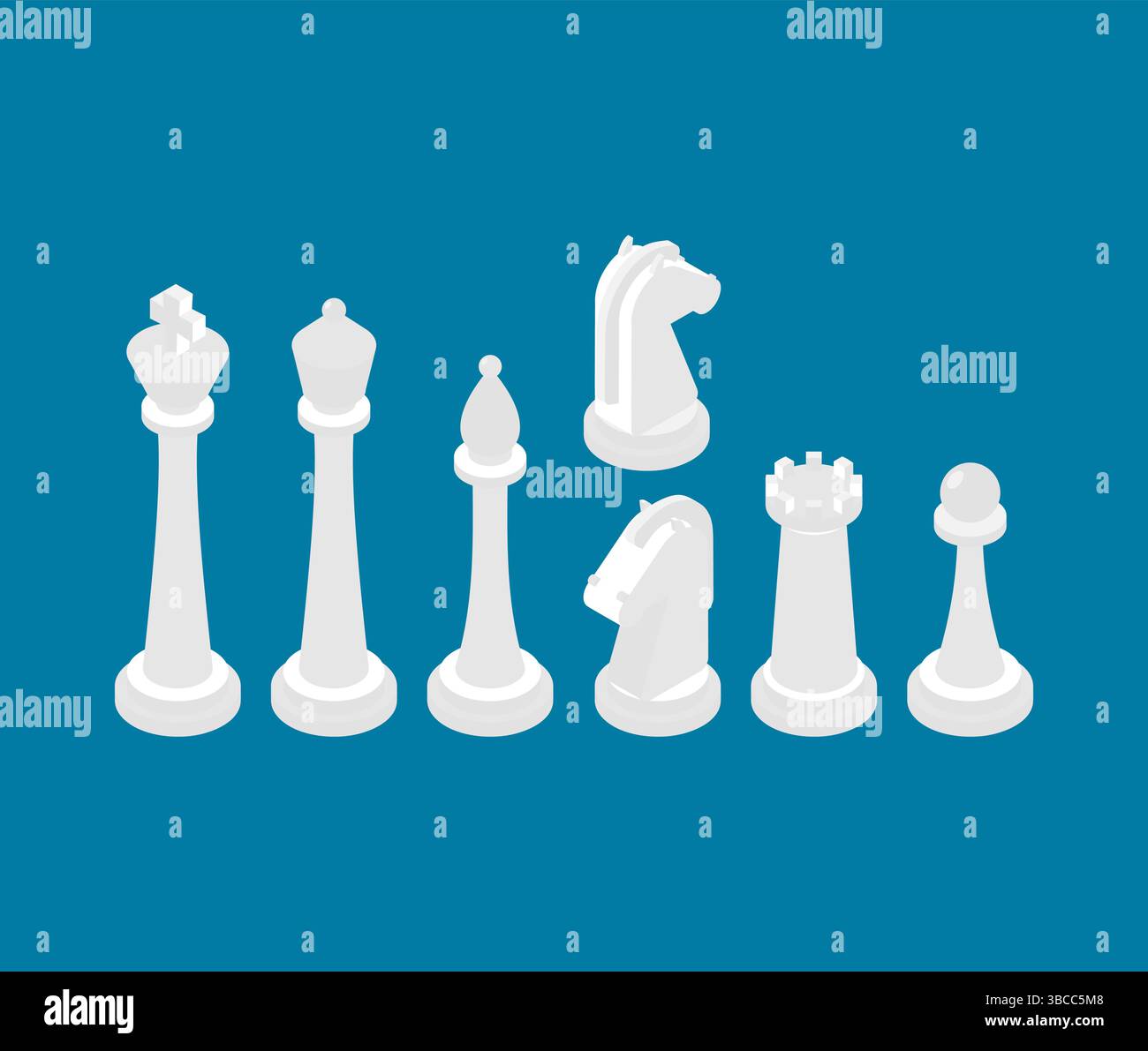 Chess pieces set. Set for mobile chess game Stock Vector