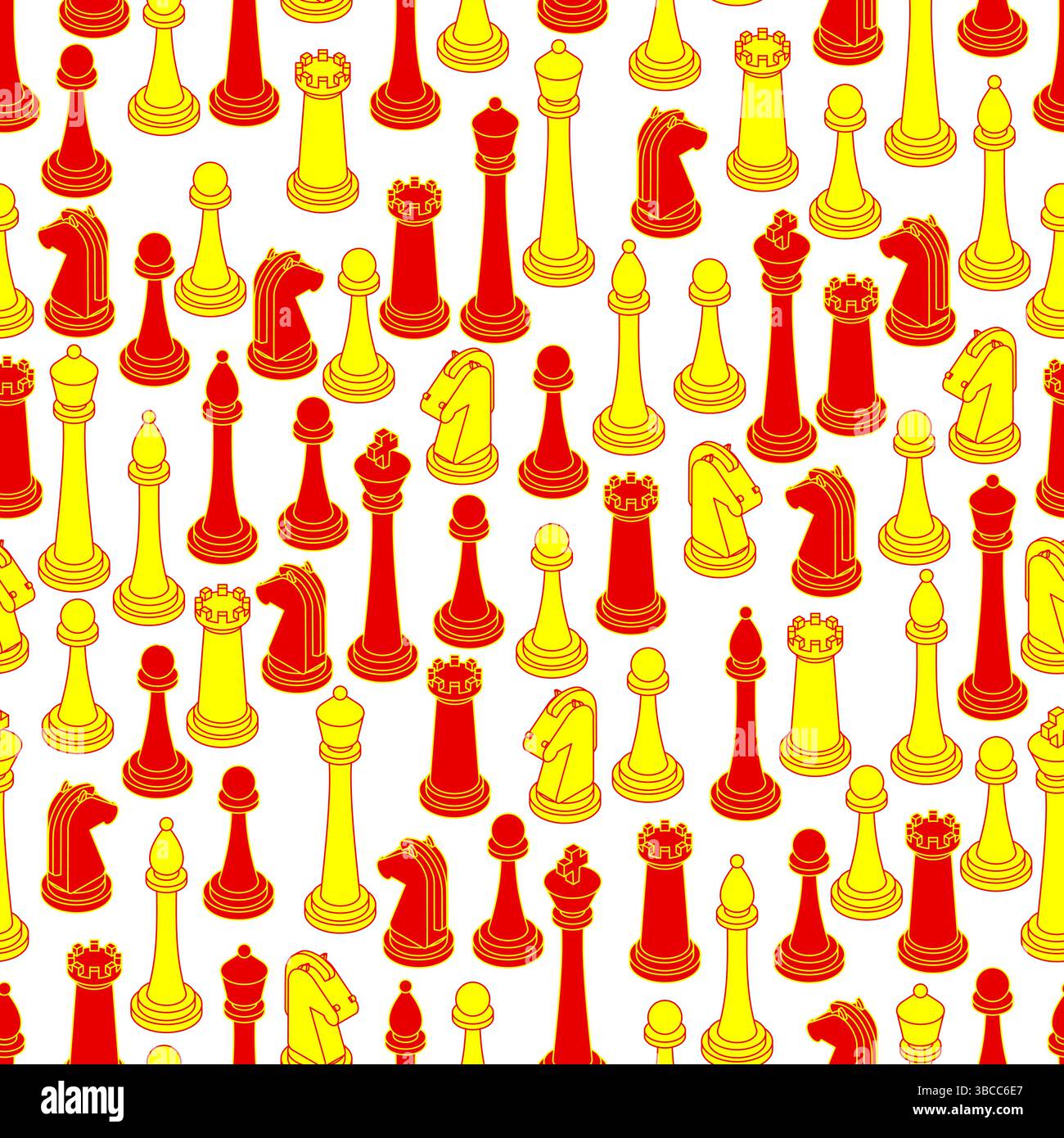 Chess pattern seamless. chess pieces set background Stock Vector