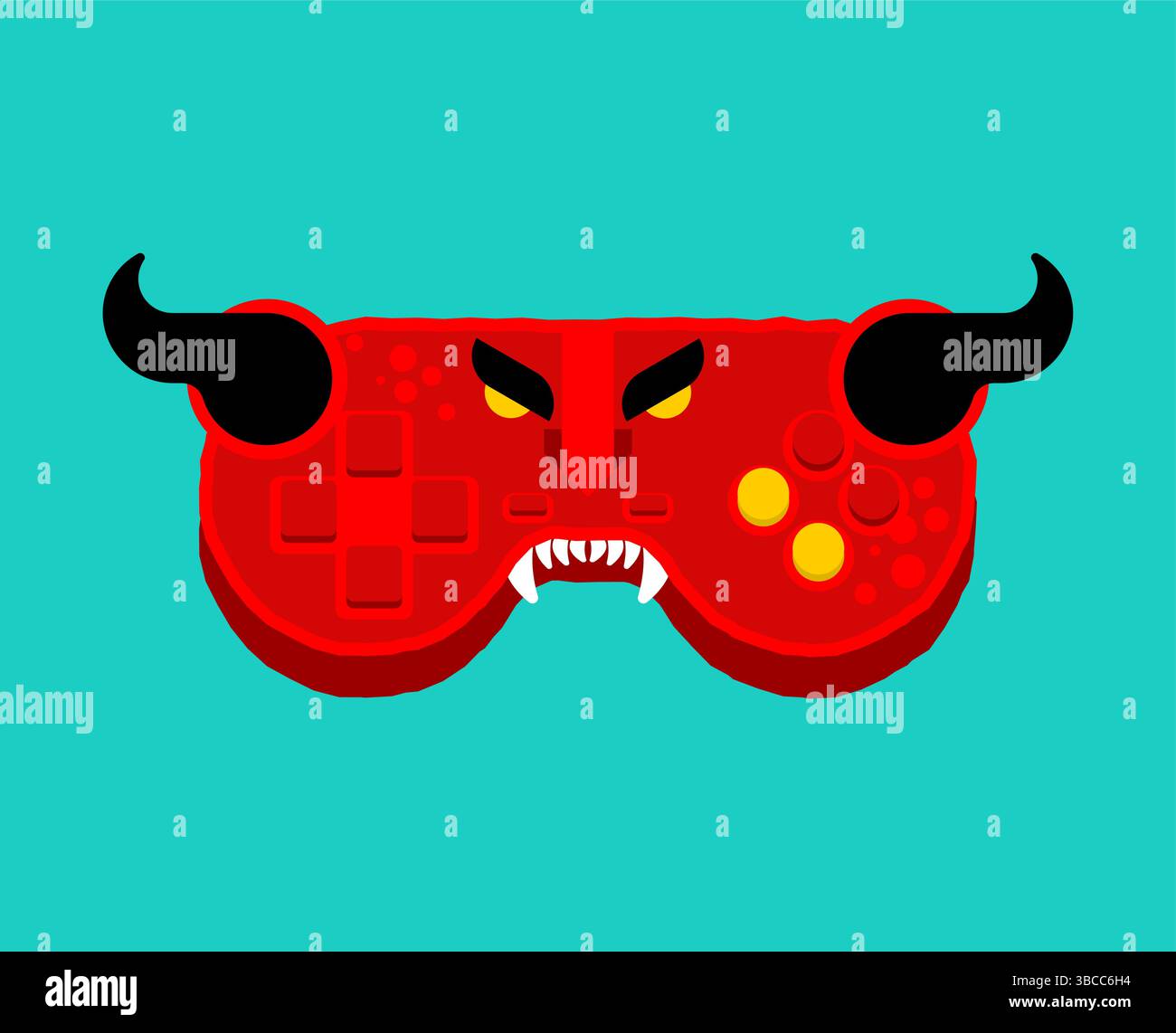 Joystick Satan. Gamepad Red Demon. Monster Game Controller Stock Vector ...