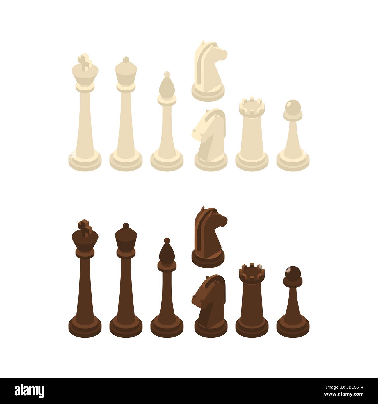 Chess pieces set. Set for mobile chess game Stock Vector