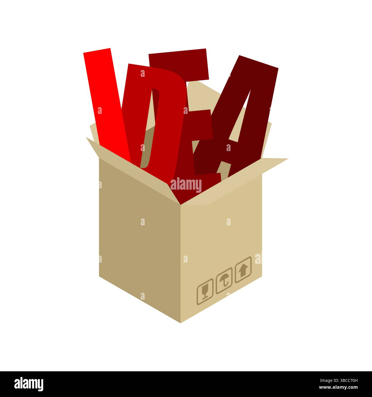 Idea in box. Concept - a forgotten idea deep in a box Stock Vector