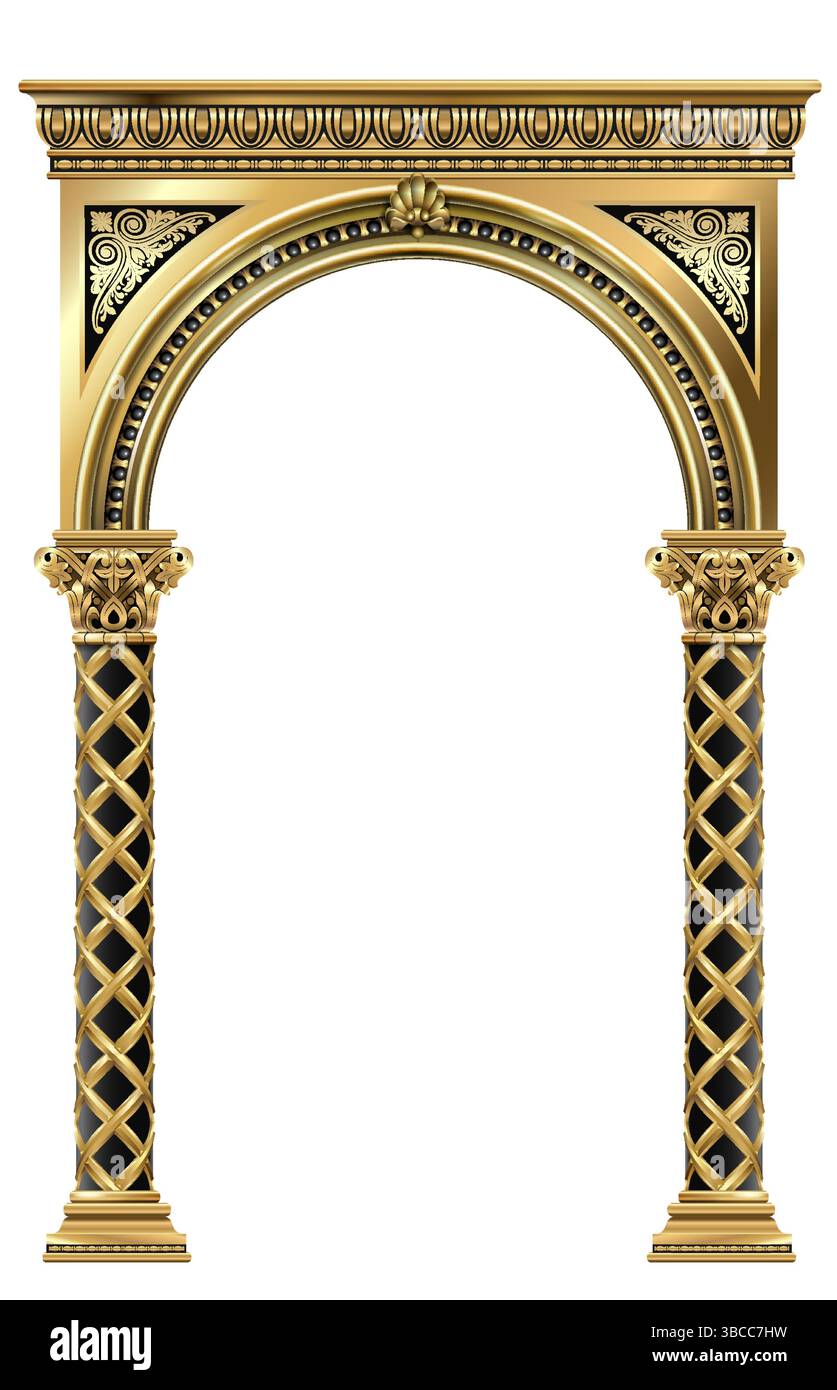 Triumphal Arch. Golden classic rococo baroque frame Stock Vector Image ...