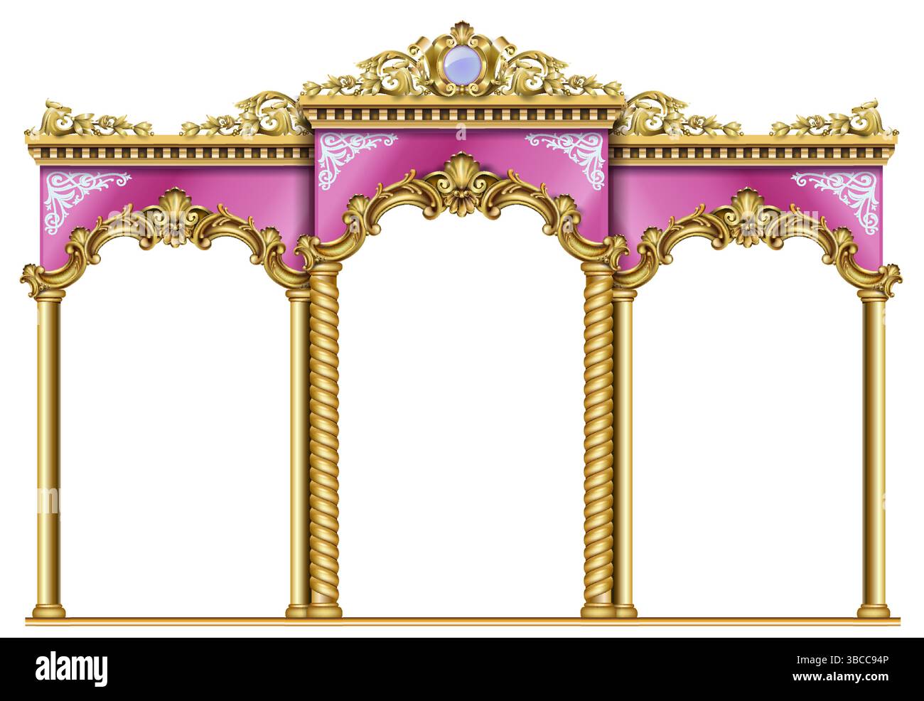 Triumphal Arch. Golden classic rococo baroque frame Stock Vector Image ...