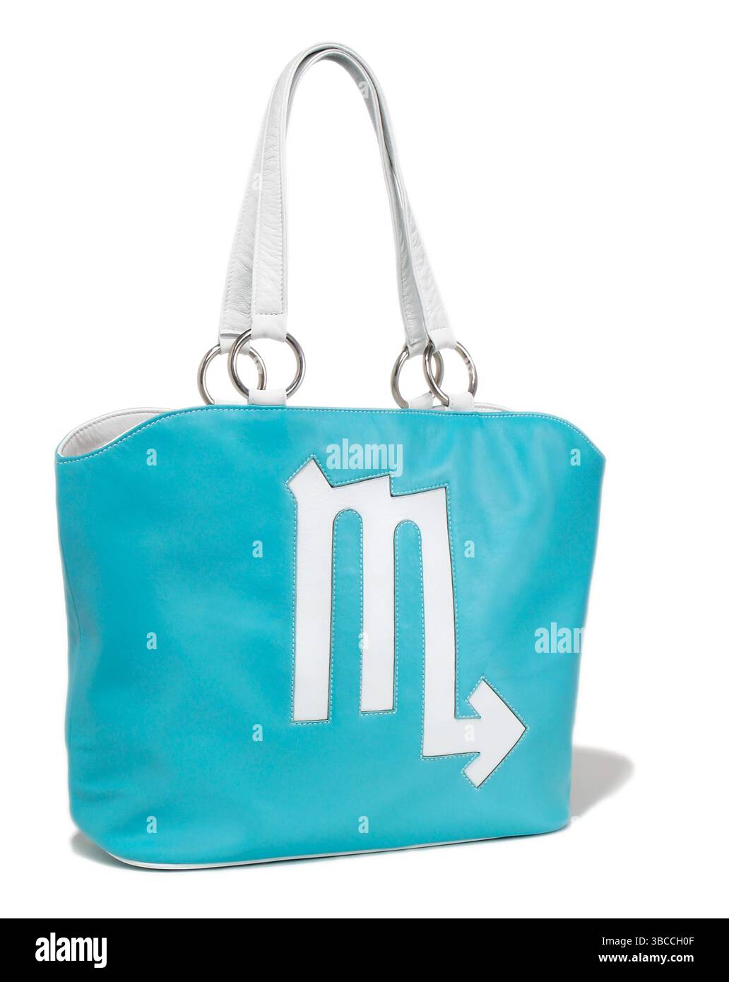 blue zodiac bag photographed on a white background Stock Photo