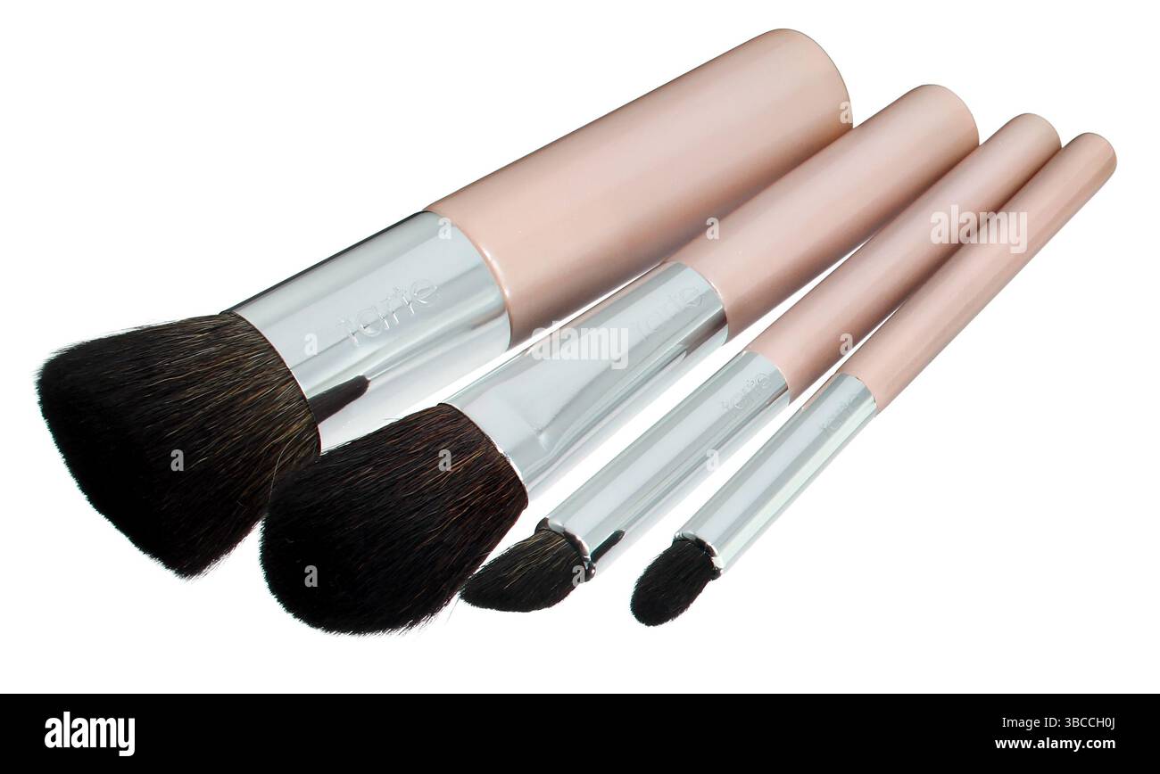 blushers brush group photographed on a white background Stock Photo