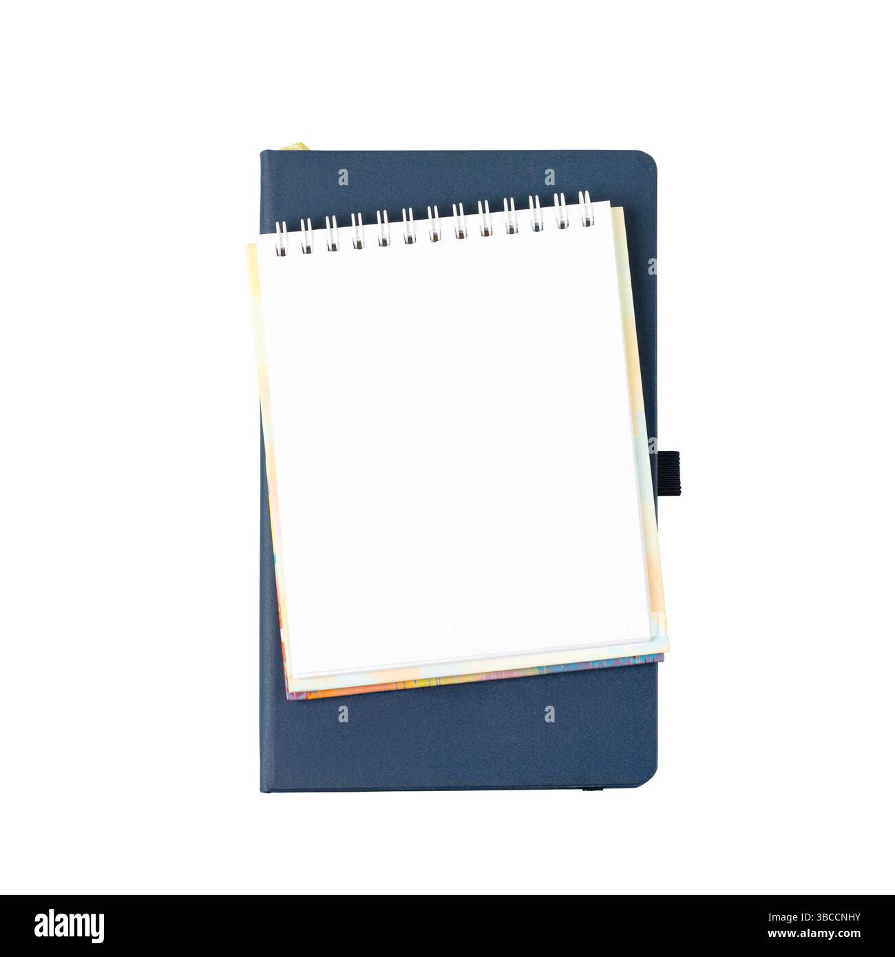 Two notebooks isolated on white background. Stock Photo