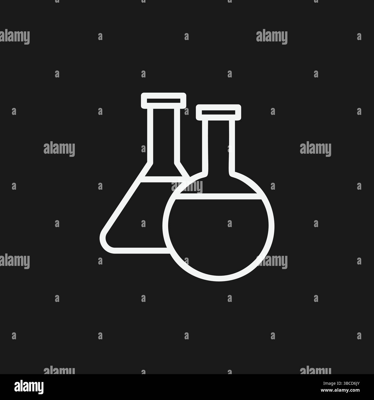 Laboratory Flasks Icon Vector Simple Outline Illustration of Chemistry ...