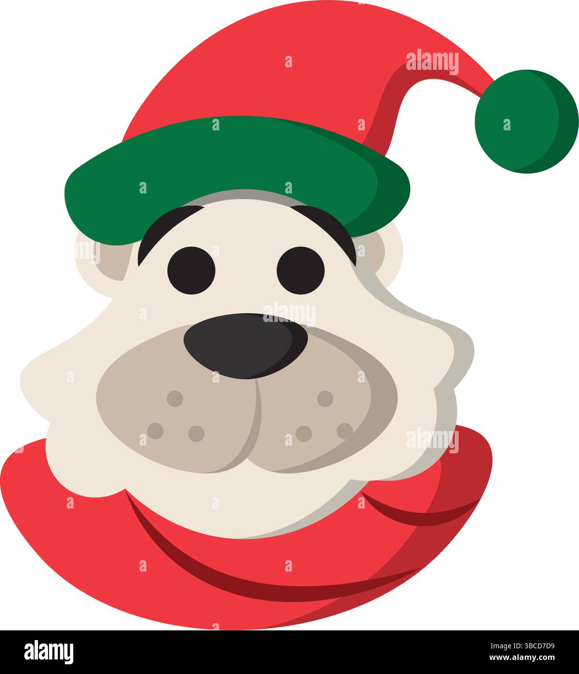 Cute christmas polar bear avatar Vector illustration Stock Vector Image ...