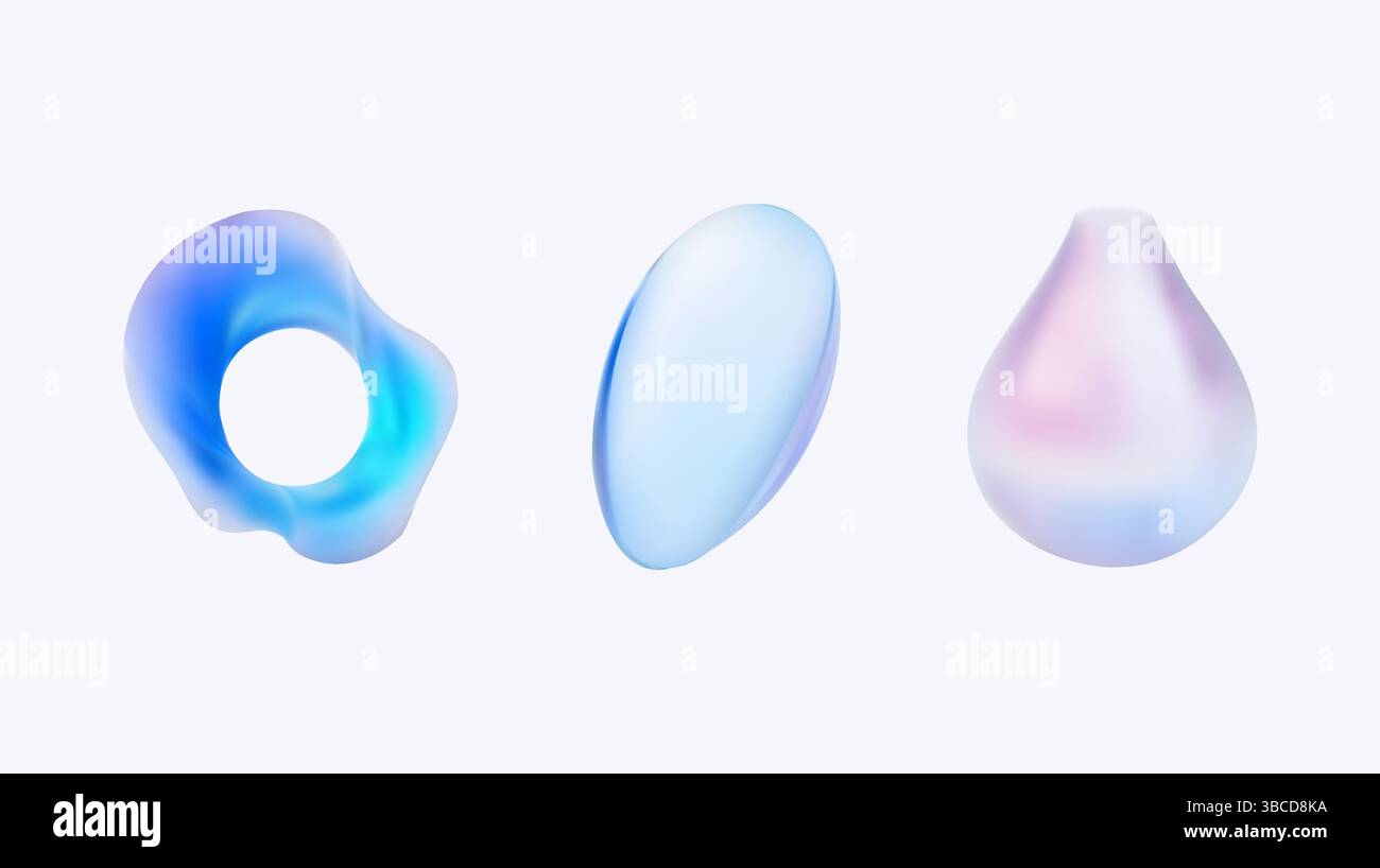 Abstract Fluid Shapes in the Realm of Modern Design Projects and Their Applications Stock Vector