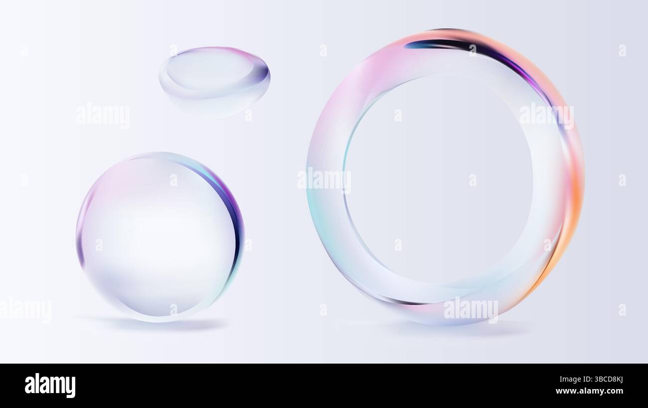 Abstract Transparent Bubbles Displaying Soft Colors for Contemporary and Modern Design Applications Stock Vector