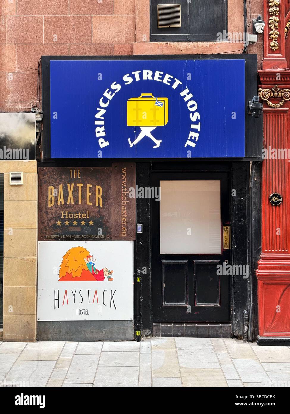 Princes Street Hostel, Baxter Hostel and Haystack Hostel, West Register Street, Edinburgh, Scotland - Smartphone Captured Stock Image