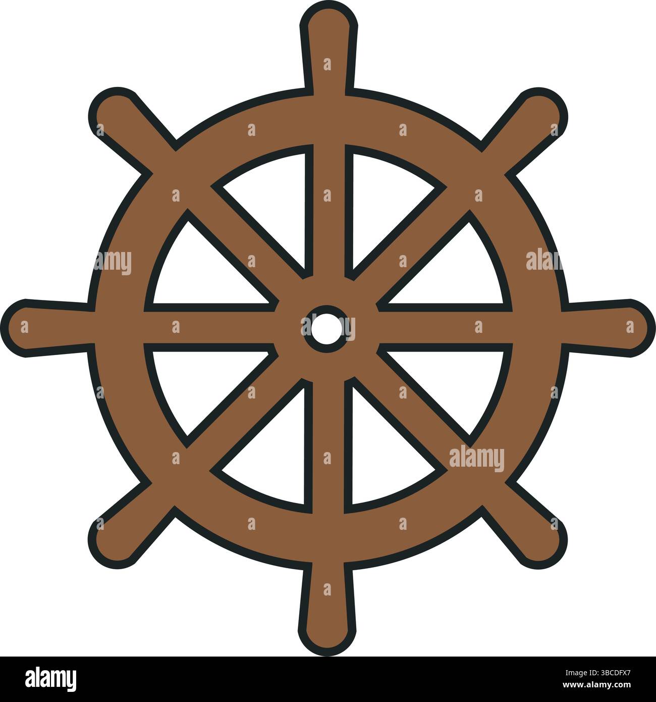 Wooden ship wheel icon. Vector illustration Stock Vector Image & Art ...