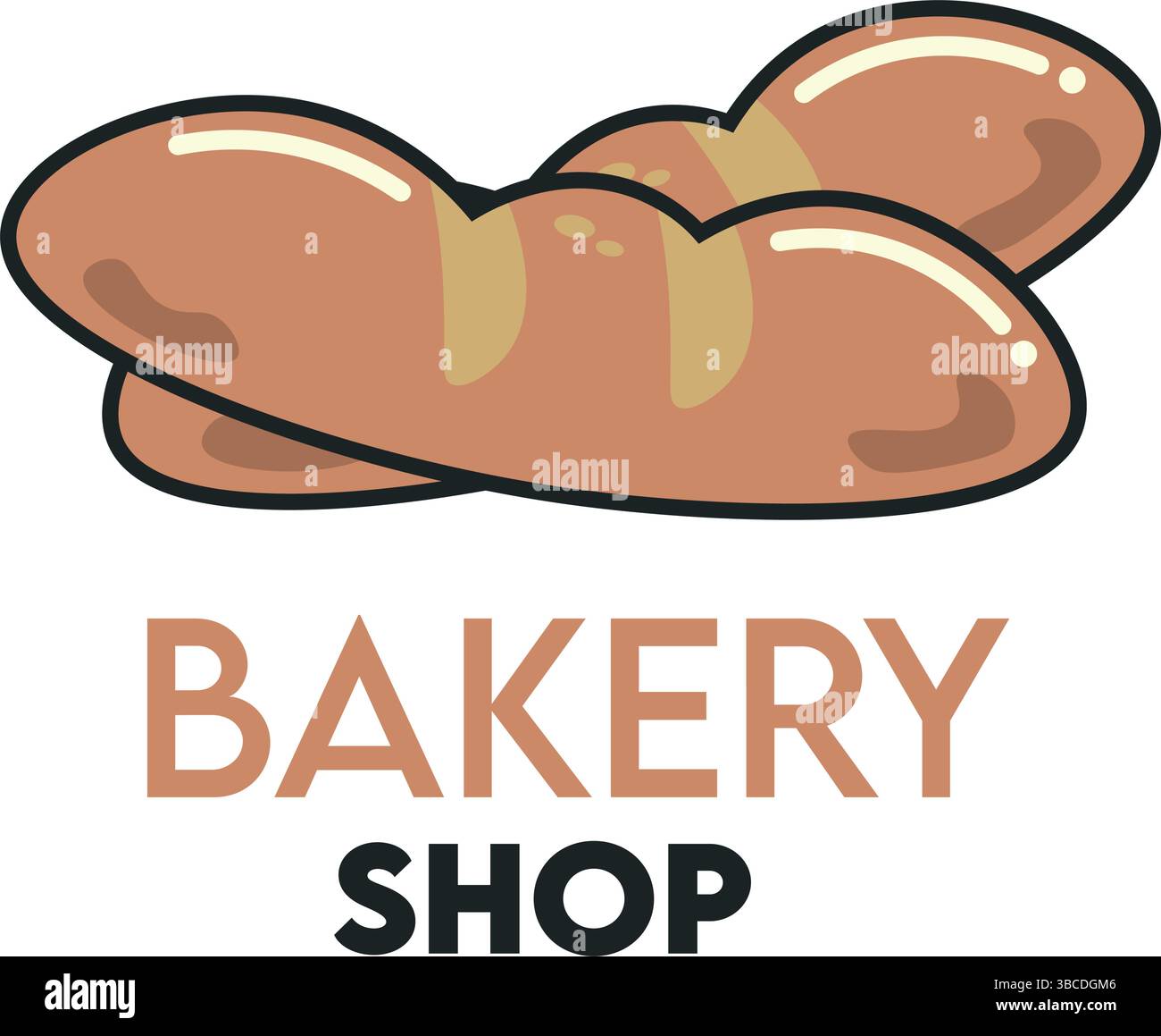 Bakery shop bread logo. Vector illustration Stock Vector