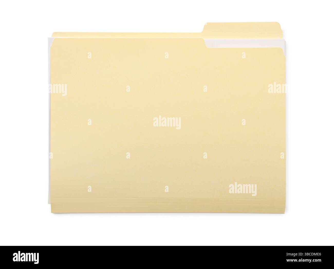 One paper file folder isolated on white, top view Stock Photo