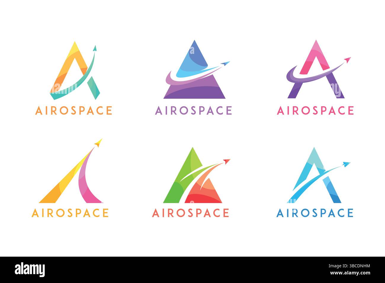 Letter A for Aerospace Abstract Logo Modern Stock Vector