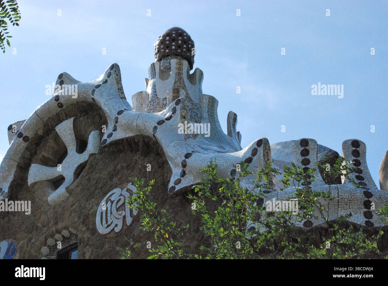 The famous Parc Güell designed by the architect Gaudí in the city of ...