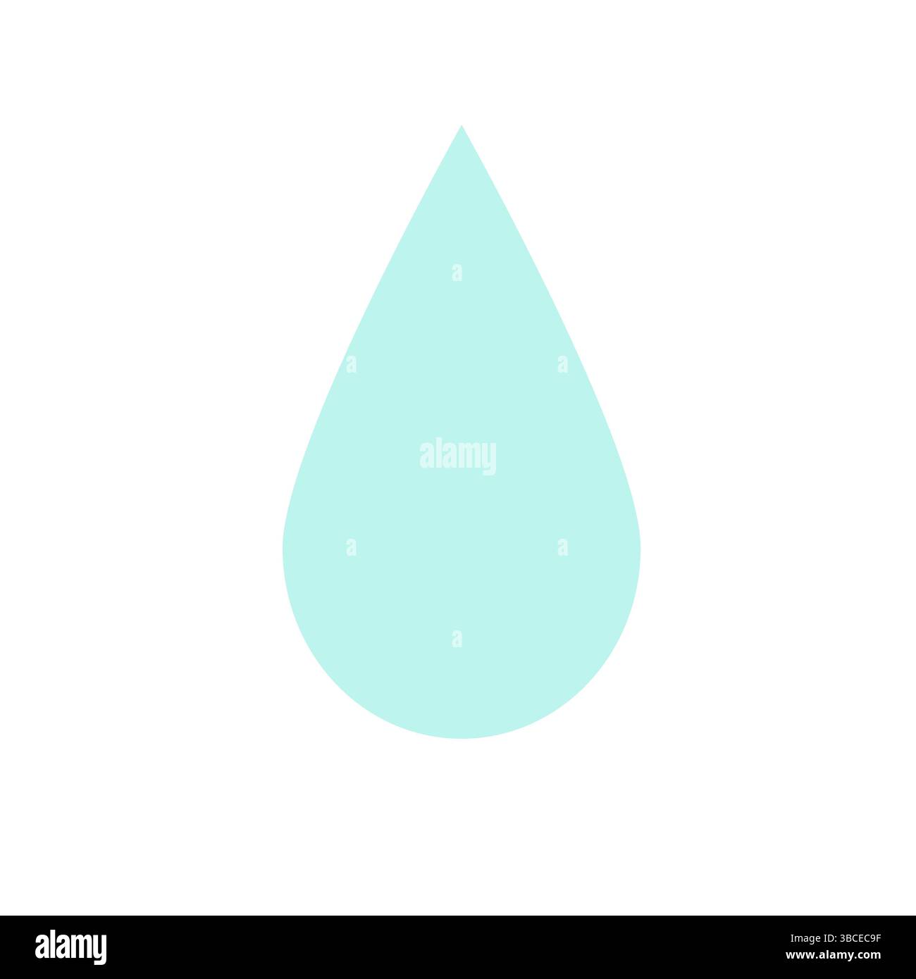 Pale Blue Teardrop Icon: Simple and Clean Water Droplet Design Stock ...