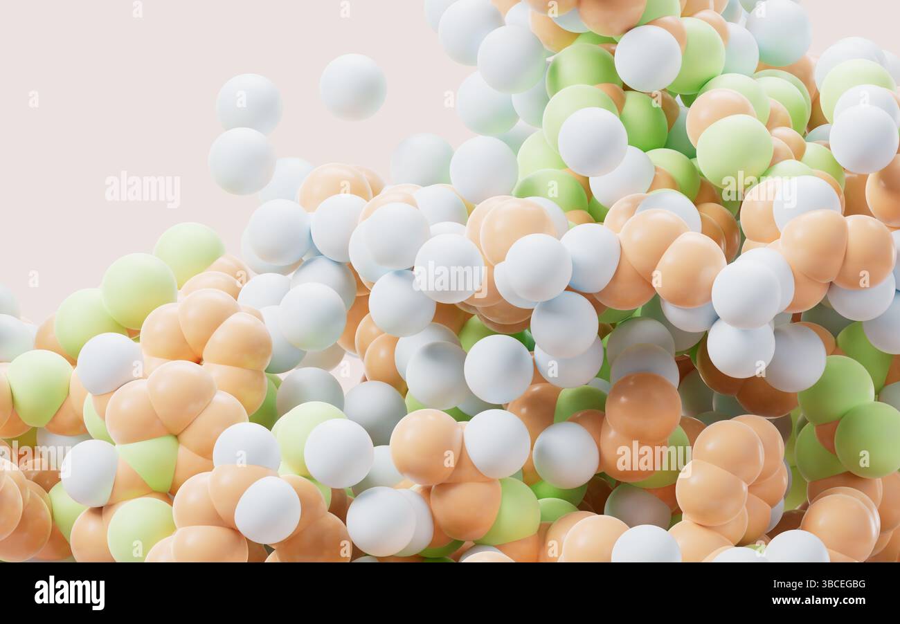 Abstract dense particles spheres background, 3d rendering. 3D ...