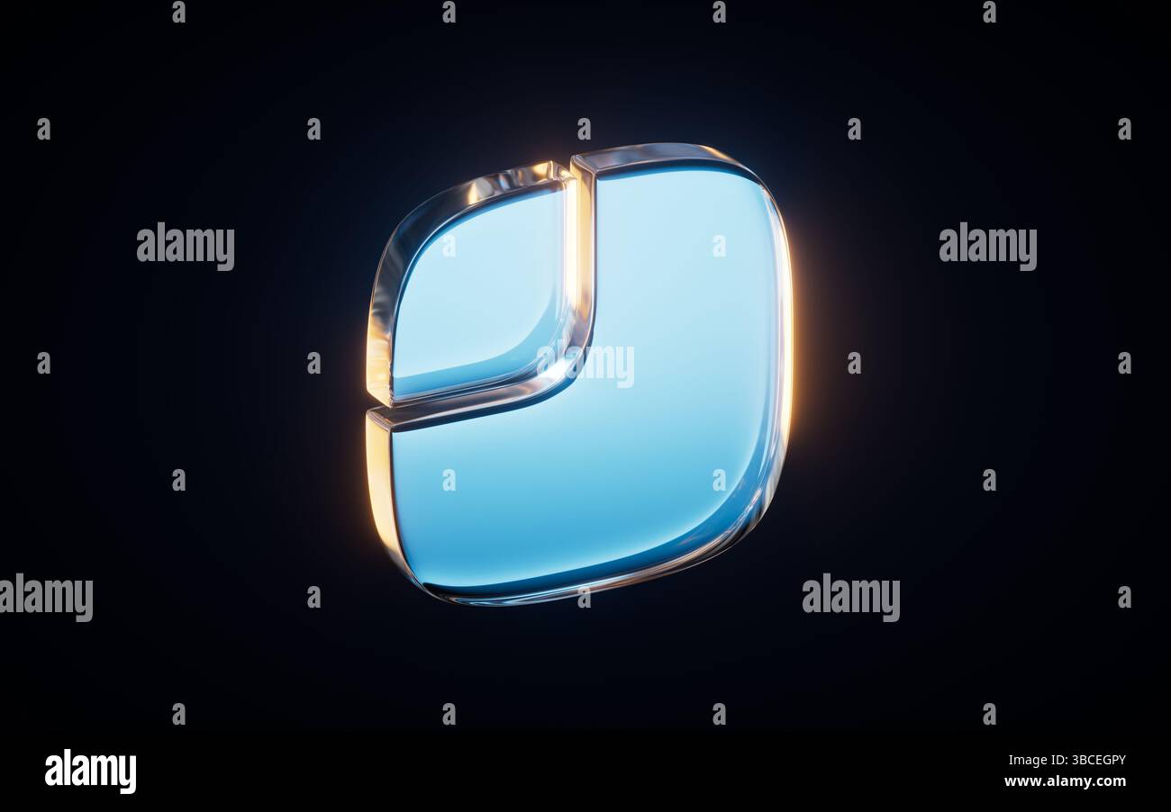 Abstract blue glass geometry cubes, 3d rendering. 3D illustration. Stock Photo