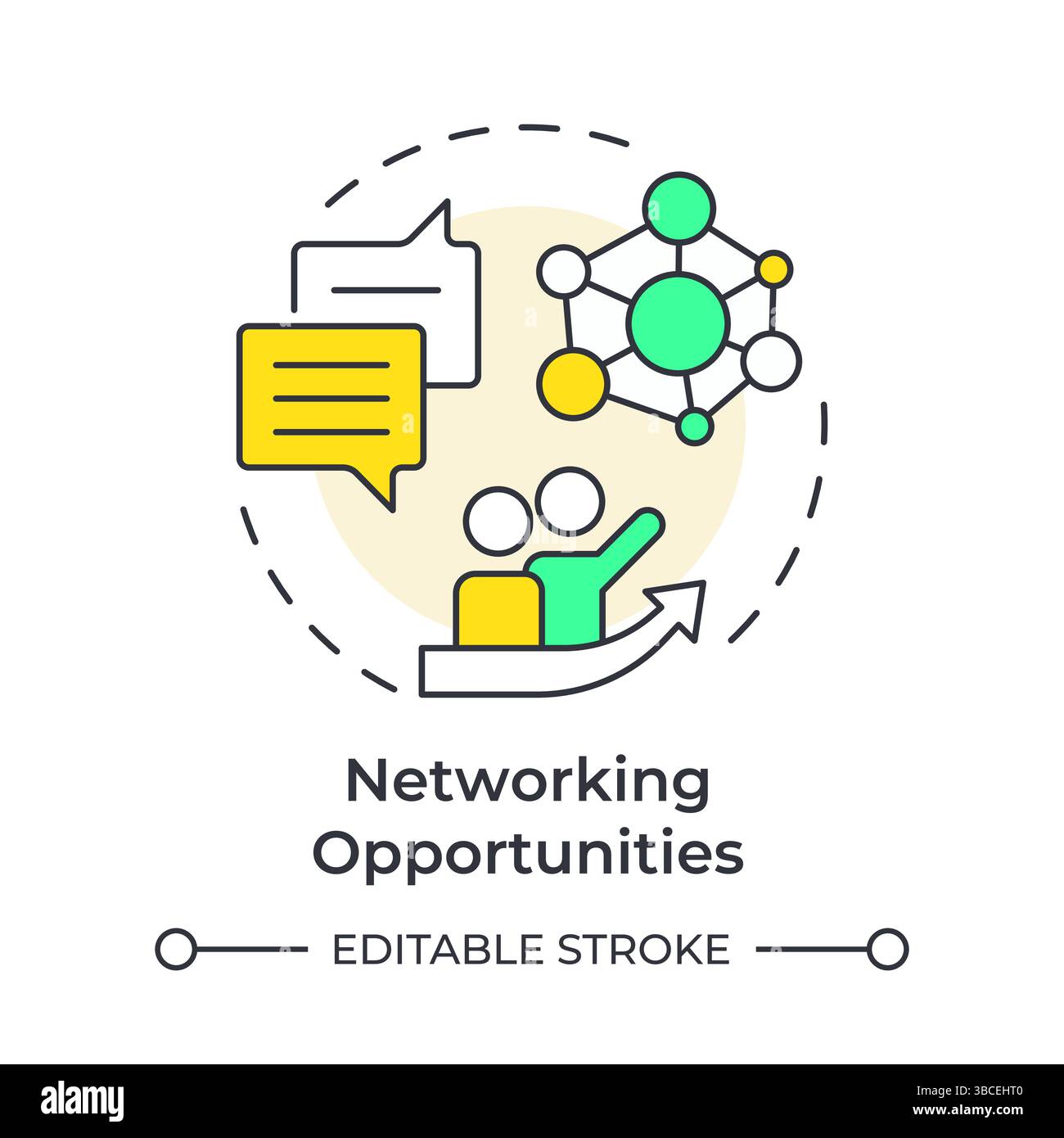 Networking opportunities multi color concept icon Stock Vector