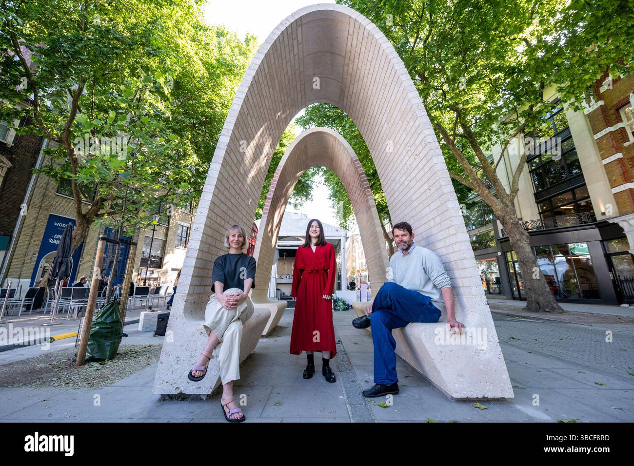 London, UK. 20 May 2025. ‘Arch Revival’, a pair of 4m tall arches made ...