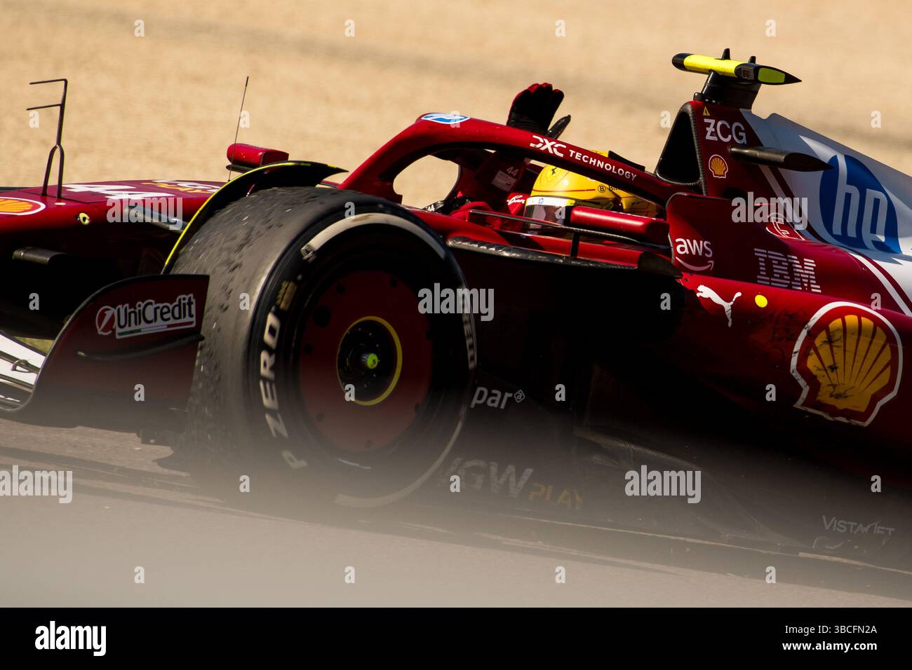 Imola, Italy - 18 May 2025, #44 Lewis Hamilton (GBR, Ferrari), Emilia-Romagna GP Stock Photo