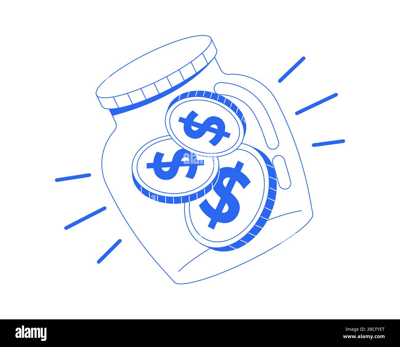 Savings line onboarding ui illustration Stock Vector
