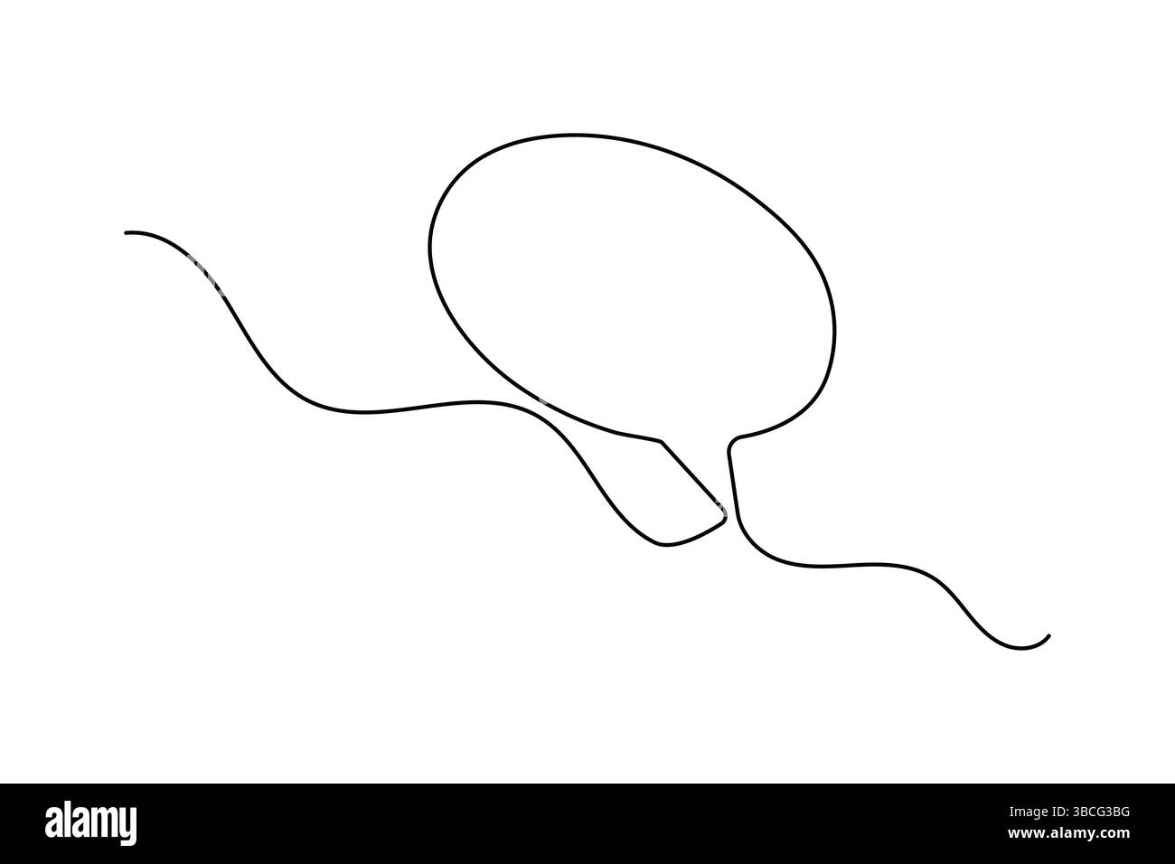 Speech bubble shape continuous single line drawing of minimalist ...