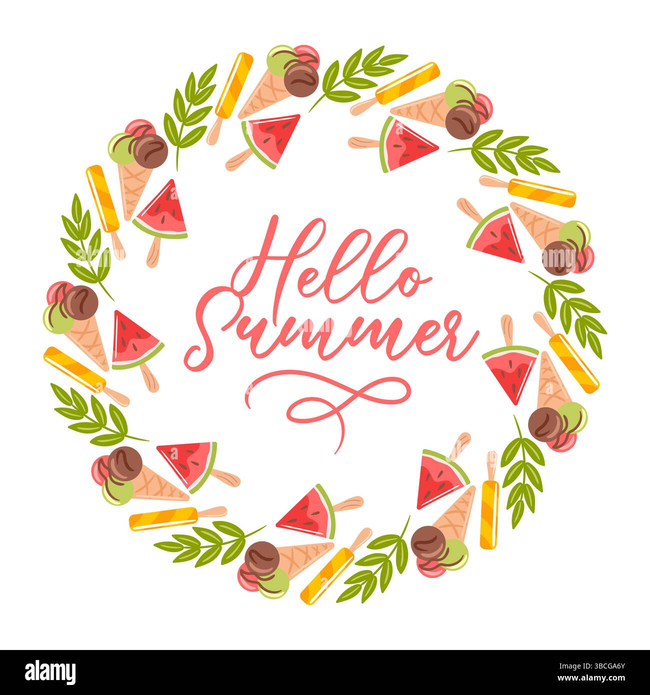 Frame sweet dessert ice Stock Vector Images - Alamy