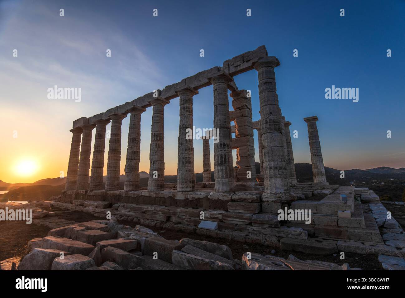 Cape Sounion: Sunset at the Temple of Poseidon. Greece Stock Photo - Alamy