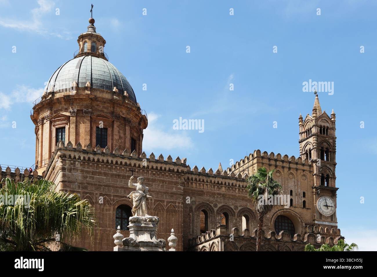 Exterior Architectural Details Of Palermo Cathedral Sicily Italy 