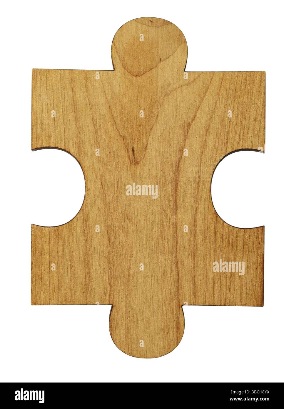 One piece of wooden puzzle on a white background Stock Photo - Alamy