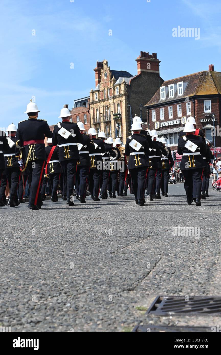 The Royal Marines Band playing at Ramsgate for the 85th Anniversary of ...