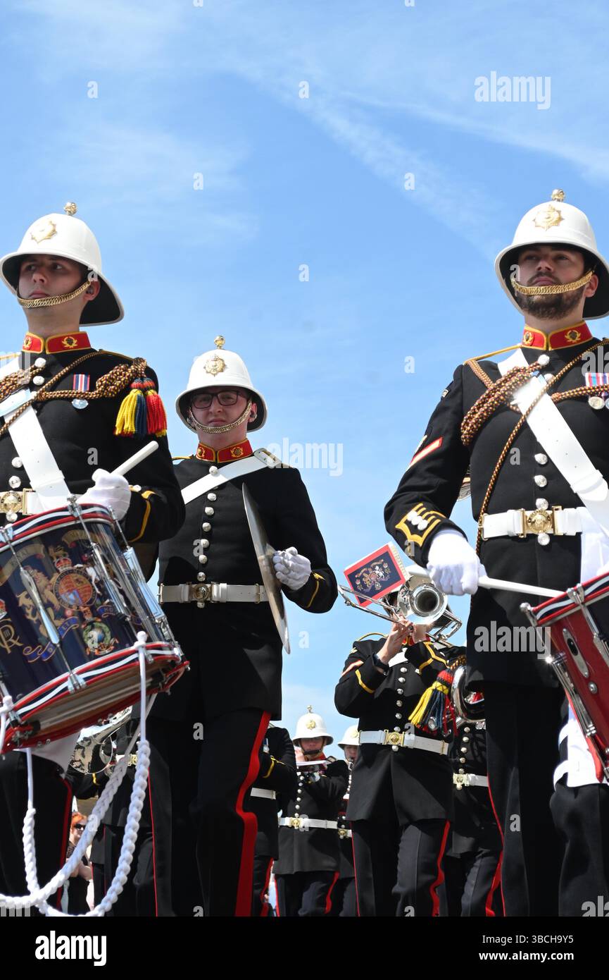The Royal Marines Band playing at Ramsgate for the 85th Anniversary of ...