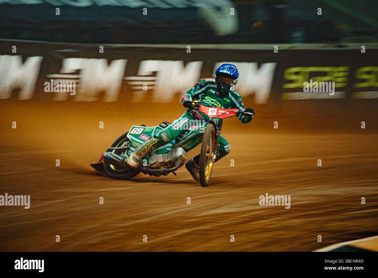 WARSZAWA, POLAND – MAY 17, 2025: Orlen Oil FIM Speedway Grand Prix of Poland in PGE Narodowy 2025. In photo Jason Doyle (69, Australia). Stock Photo