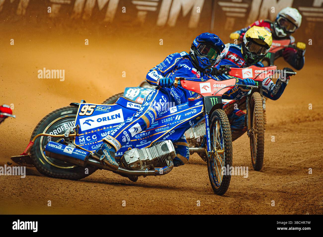 WARSZAWA, POLAND – MAY 17, 2025: Orlen Oil FIM Speedway Grand Prix of Poland in PGE Narodowy 2025. In photo Bartosz Zmarzlik (95, Poland). Stock Photo