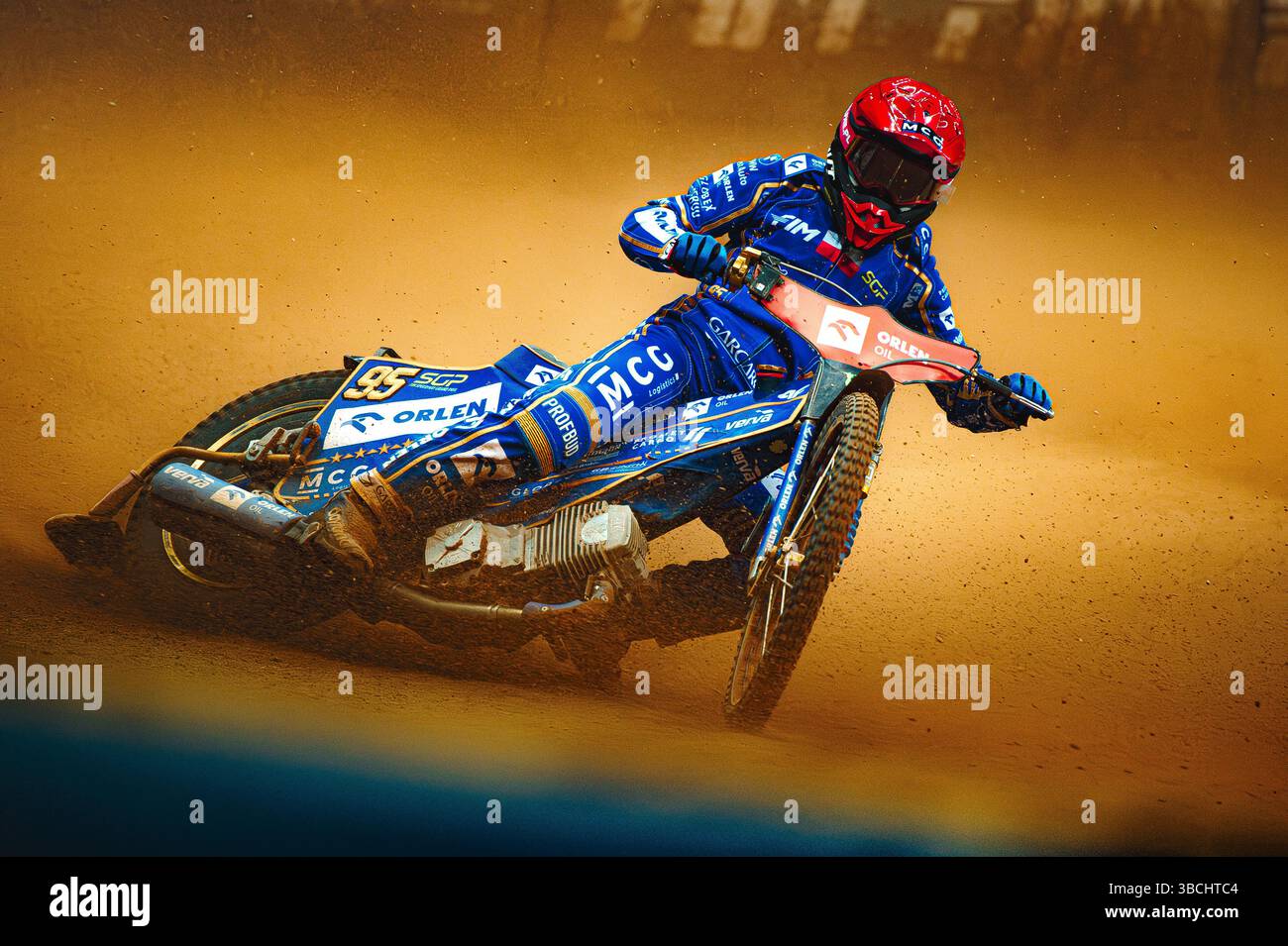 WARSZAWA, POLAND – MAY 17, 2025: Orlen Oil FIM Speedway Grand Prix of Poland in PGE Narodowy 2025. In photo Bartosz Zmarzlik (95, Poland). Stock Photo