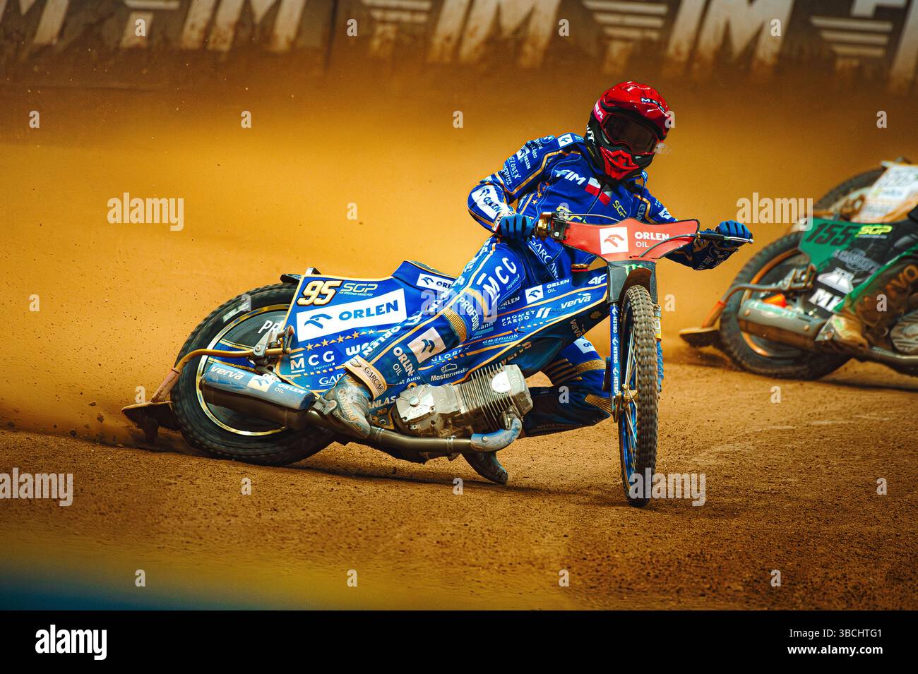 WARSZAWA, POLAND – MAY 17, 2025: Orlen Oil FIM Speedway Grand Prix of Poland in PGE Narodowy 2025. In photo Bartosz Zmarzlik (95, Poland). Stock Photo