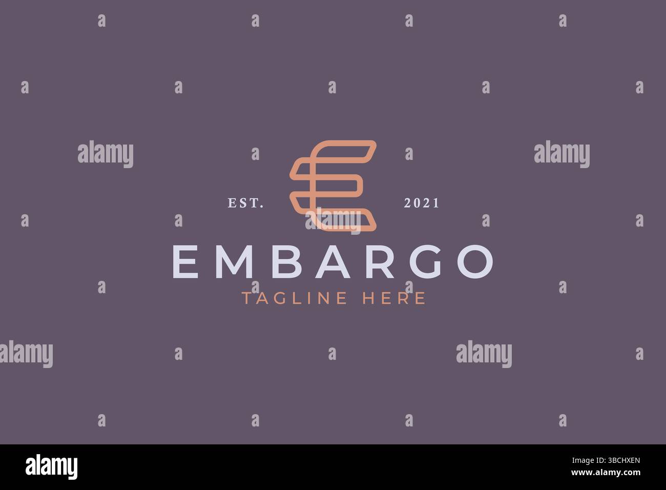 Letter E Abstract Shape Geometric Logo Concept Stock Vector