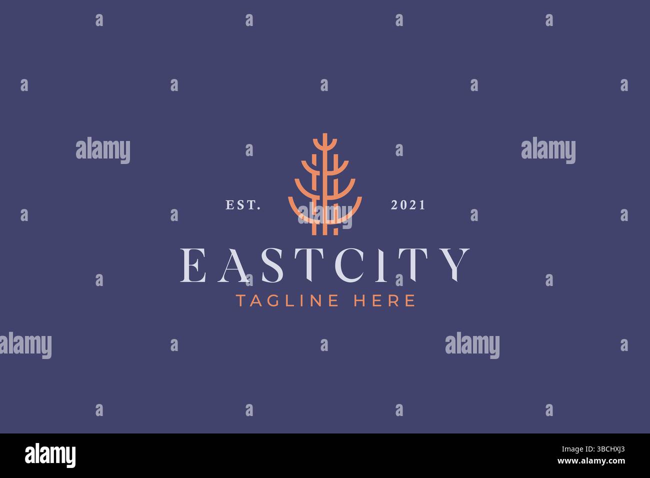 Creative Abstract Natural Tree and Building Logo Concept Stock Vector