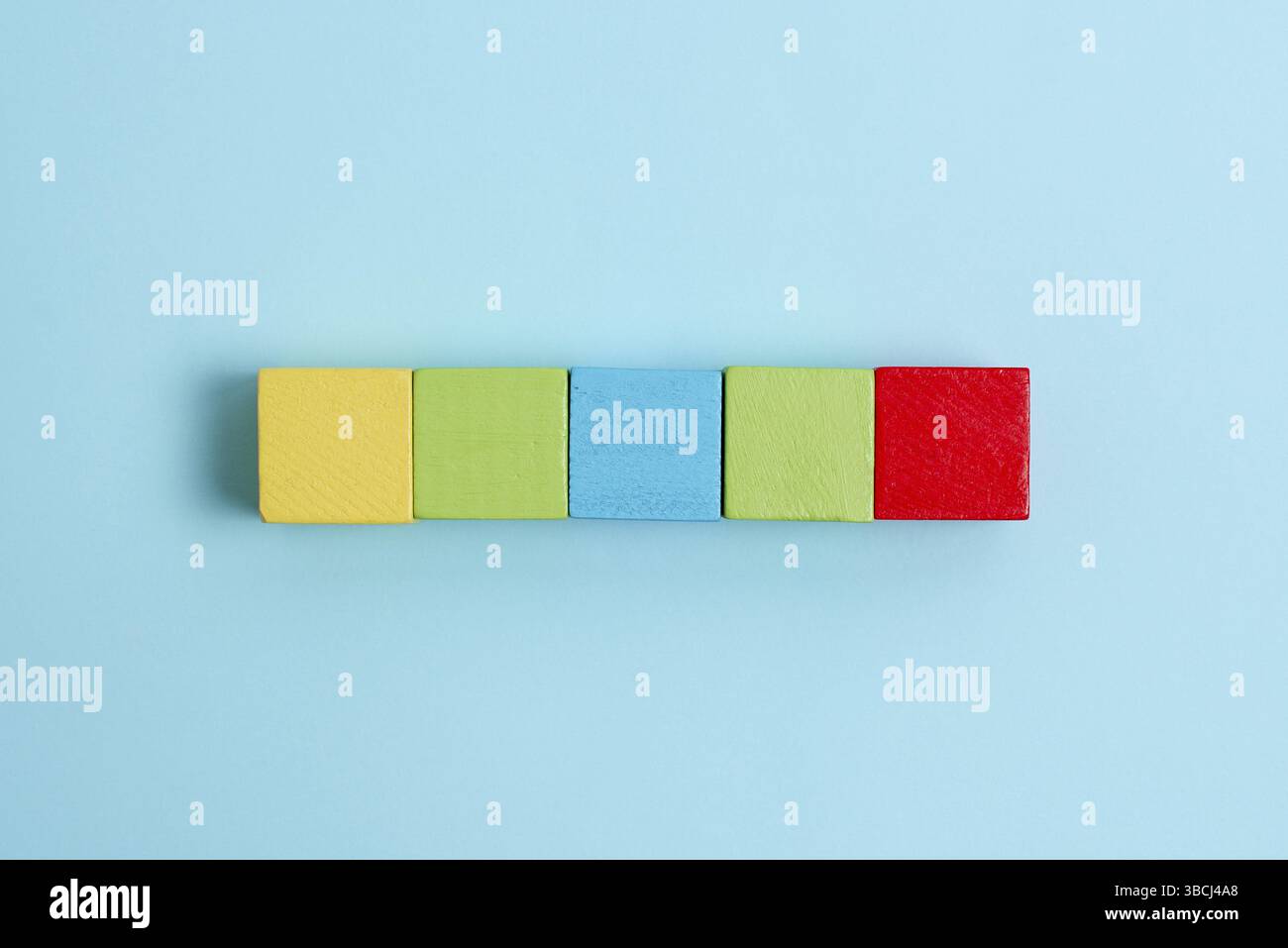 Stack of Sample Cube Rectangular Boxes On Surface Polished With Multi-Colour Stock Photo