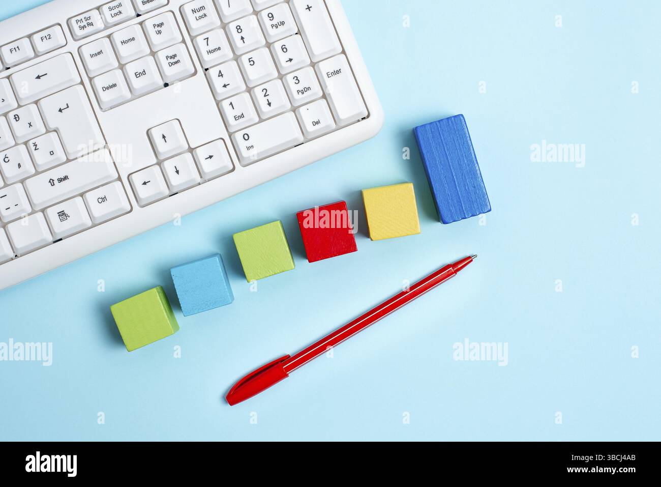 Stack of Sample Cube Rectangular Boxes On Surface Polished With Multi-Colour Stock Photo
