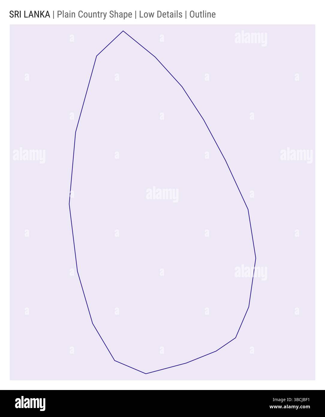 Sri Lanka plain country map. Low