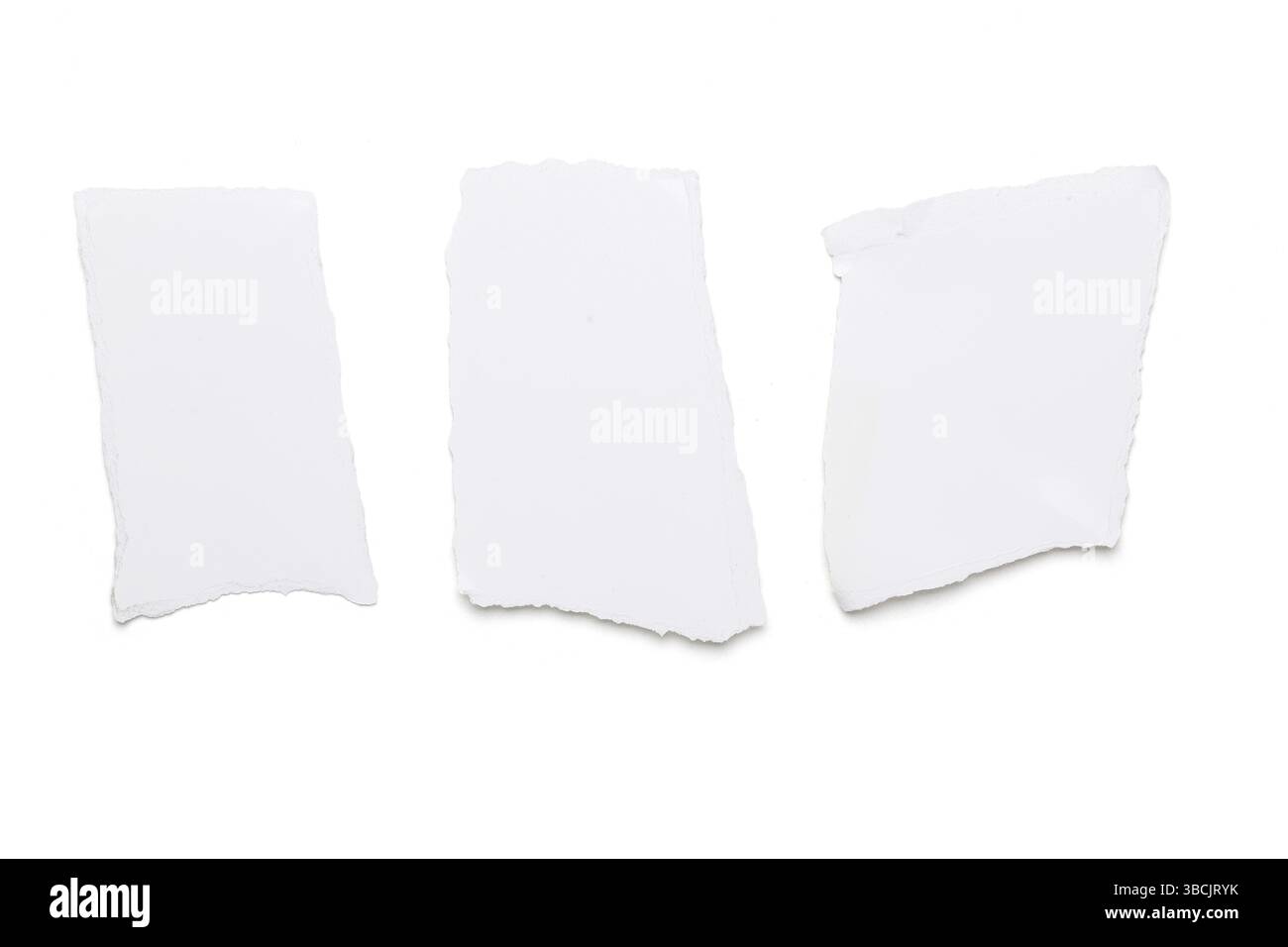 Ripped white pieces of paper, isolated on white Stock Photo - Alamy