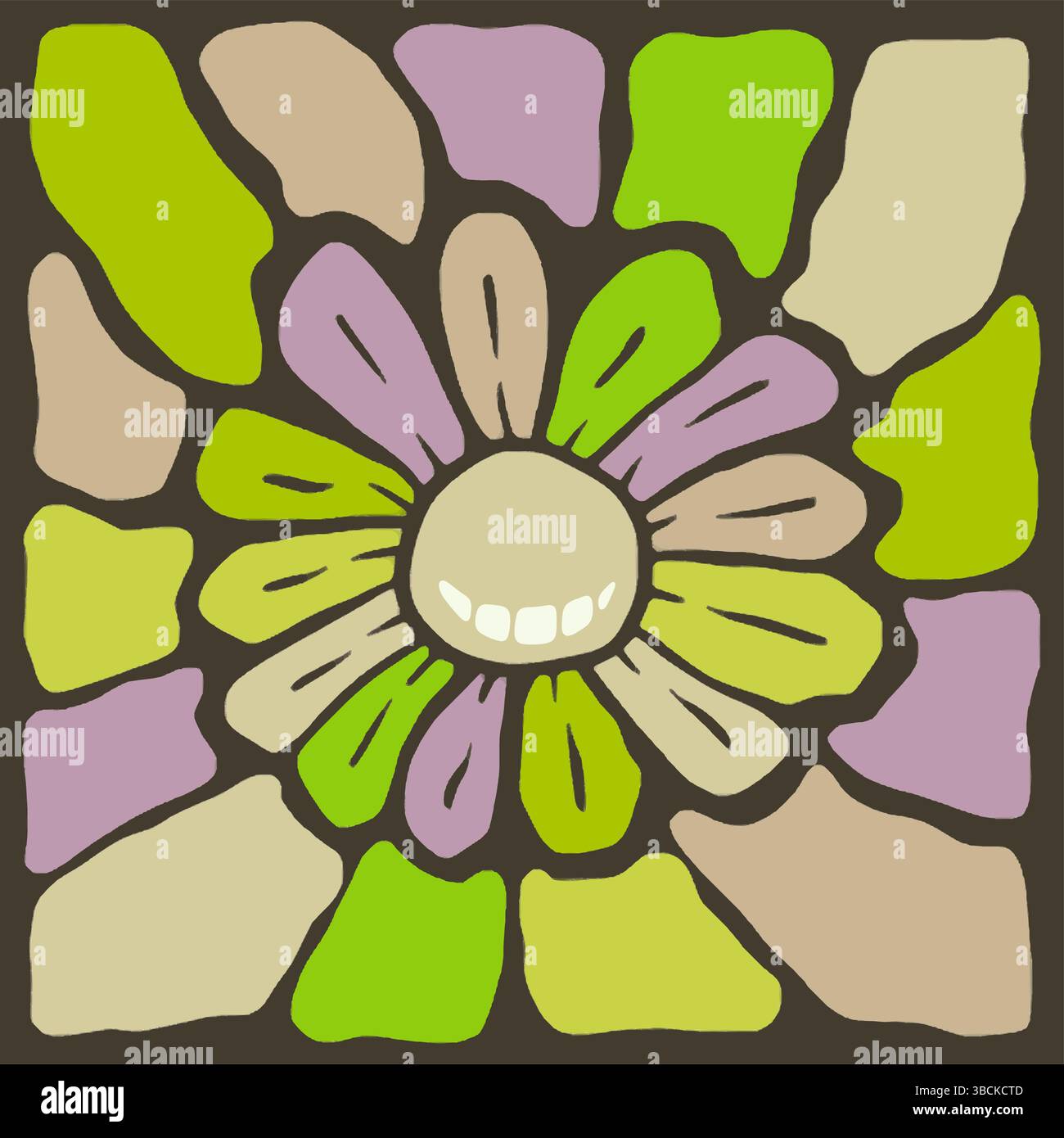 Smiling Flower Vector Illustration Mosaic Stock Vector