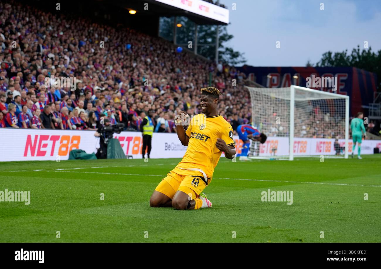 Wolverhampton Wanderers' Emmanuel Agbadou celebrates scoring their side ...