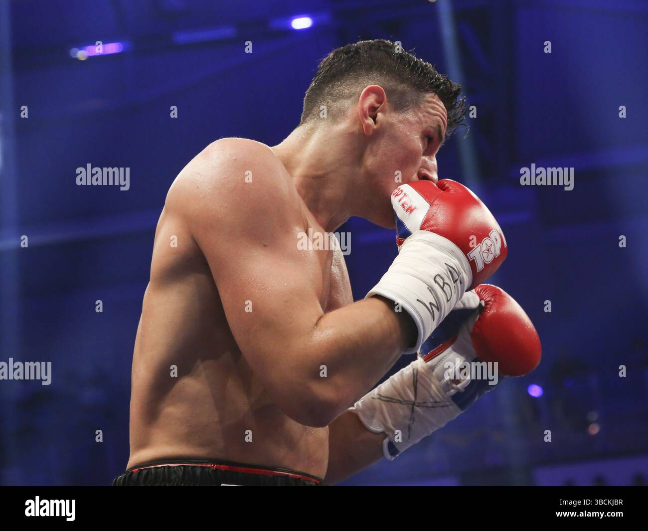 Light heavyweight boxer Robin Krasniqi SES Boxing at the fight on 10.10 ...