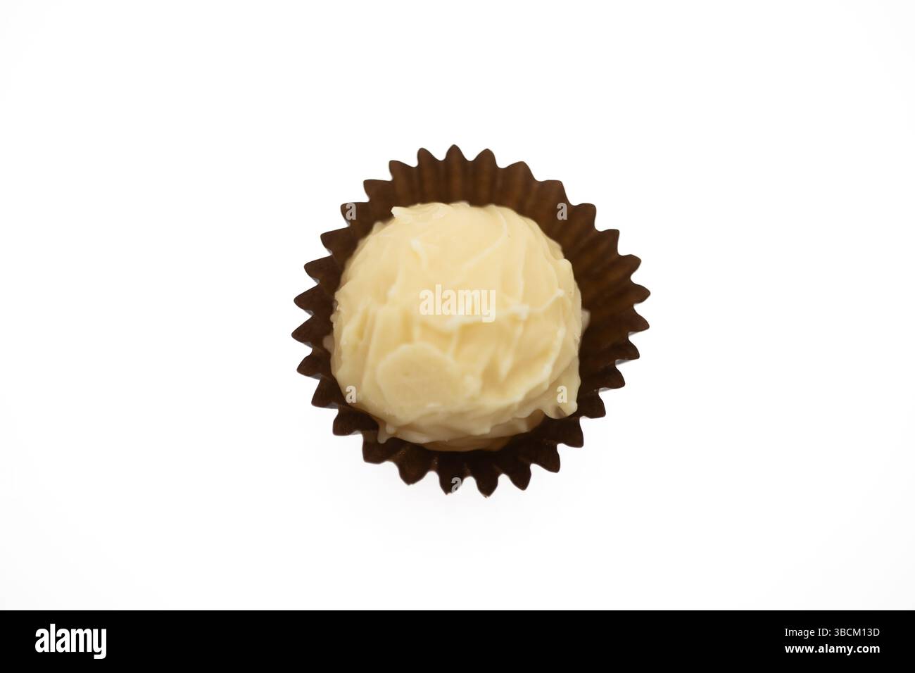 White chocolate praline isolated on white background Stock Photo