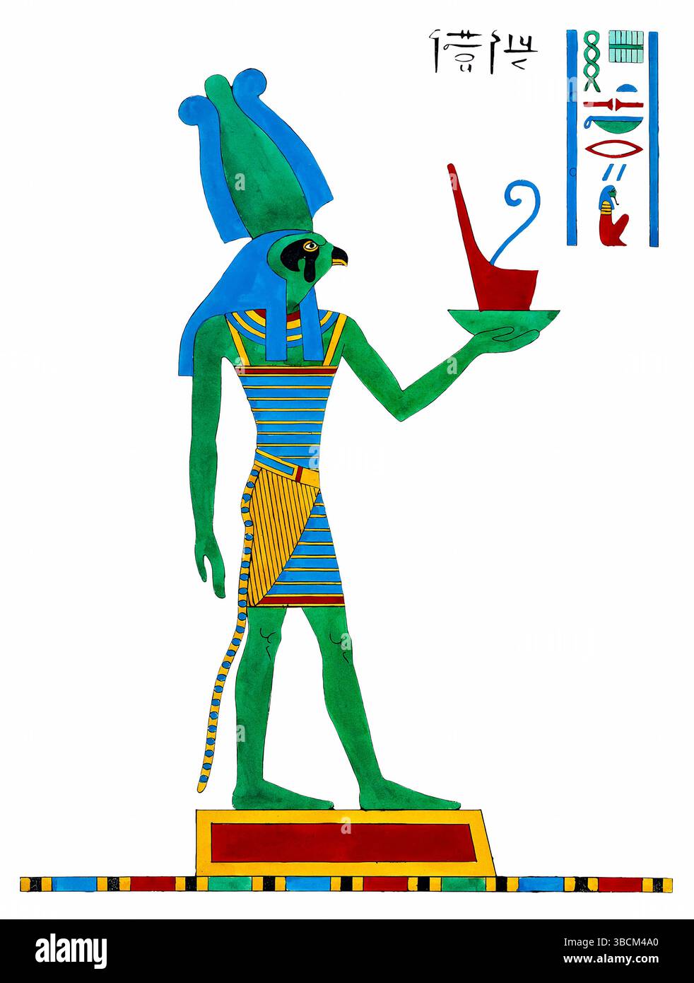 Detailed 19th-century illustration of Ptah-Sokar, combined Egyptian god ...