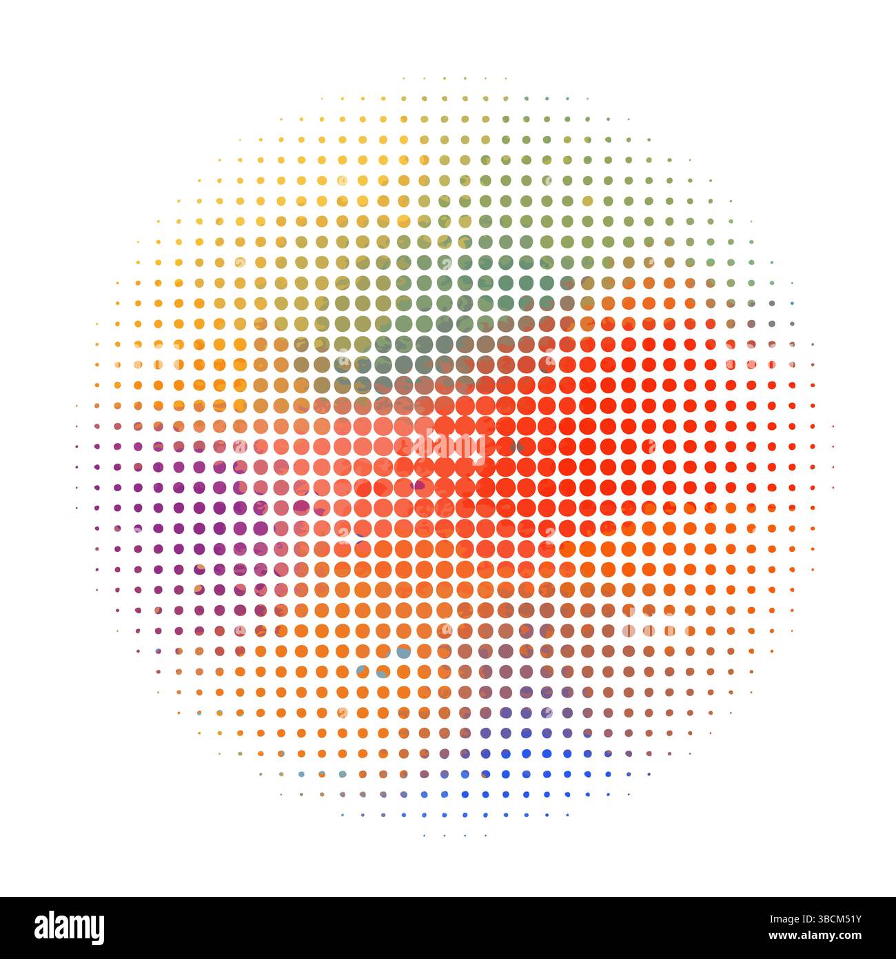 colored abstractions with halftone dots. Not AI, Vector illustration Stock Vector
